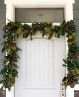 Village Lighting 9' Artificial Garland with Lights, Magnolia Leaf