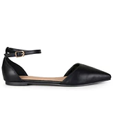 Journee Collection Women's Reba Ankle Strap Pointed Toe Flats