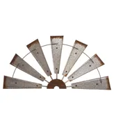 Glitzhome Farmhouse Galvanized Half Wind Spinner Wall Decor