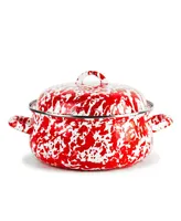 Golden Rabbit Red Swirl Enamelware Collection 4 Quart Dutch Oven