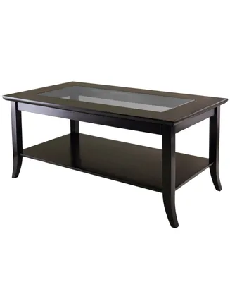 Genoa Rectangular Coffee Table with Glass Top and Shelf
