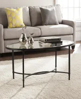 Carabella Metal and Glass Oval Cocktail Table