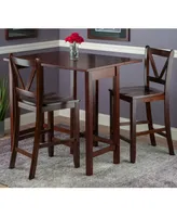 Lynnwood 3-Piece Drop Leaf Table with 2 Counter V-Back Stools