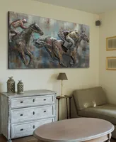 Empire Art Direct 'Race Day' Mixed Media Iron Hand Painted Dimensional Wall Sculpture - 60" x 30"