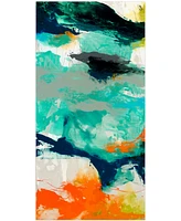 Empire Art Direct 'Tidal Abstract 2' Frameless Free Floating Tempered Glass Panel Graphic Wall Art - 24" x 48''