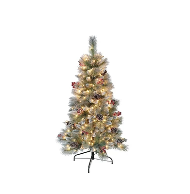 Puleo International ft. Pre-Lit Sterling Pine Artificial Christmas Tree with Ul-Listed Clear Lights