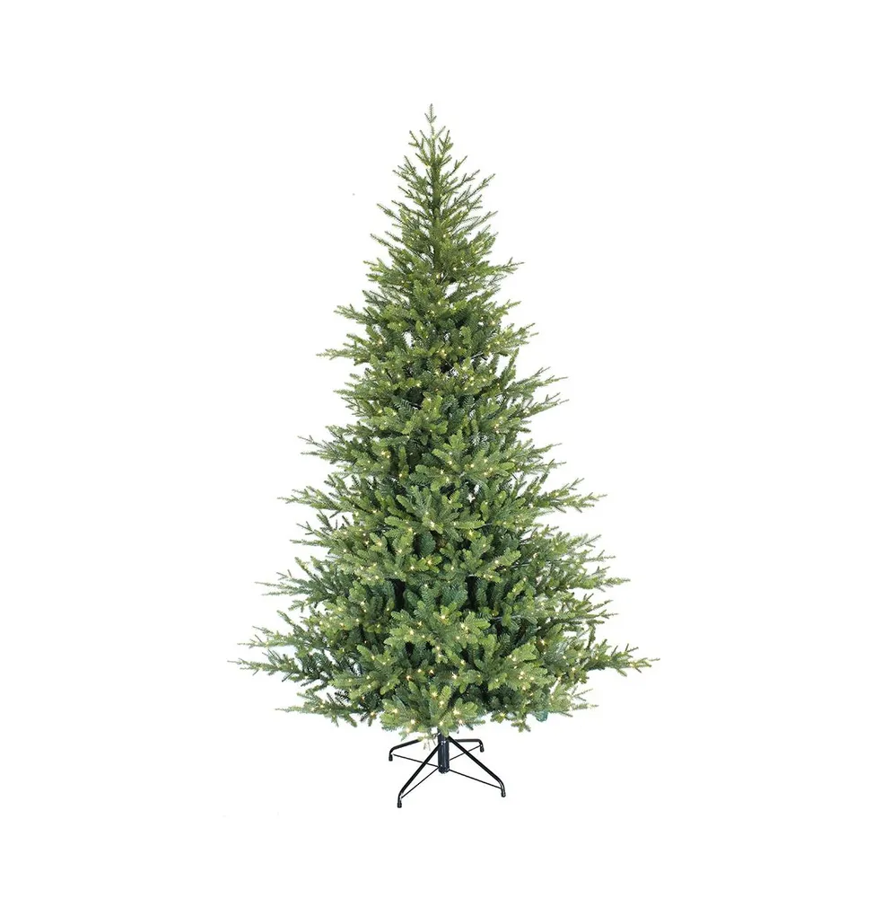 Puleo International 7.5-foot Alberta Spruce Tree with 1,000 Led Warm White Led Lights.