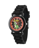 EwatchFactory Boy's Disney Toy Story 4 Rex Black Plastic Time Teacher Strap Watch 32mm