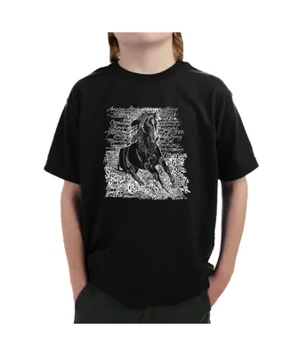 La Pop Art Big Boy's Word T-Shirt - Popular Horse Breeds