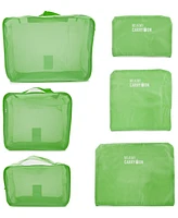 Miami CarryOn Set of 6 Neon Packing Cubes, Traveler's Luggage Organizer