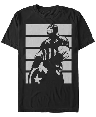 Marvel Men's Captain America Contrast Portrait Short Sleeve T-Shirt