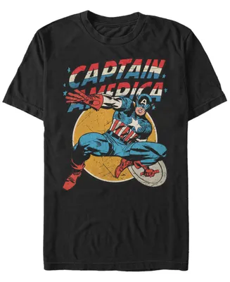 Marvel Men's Comic Collection Classic Captain America Strong Pose Short Sleeve T-Shirt