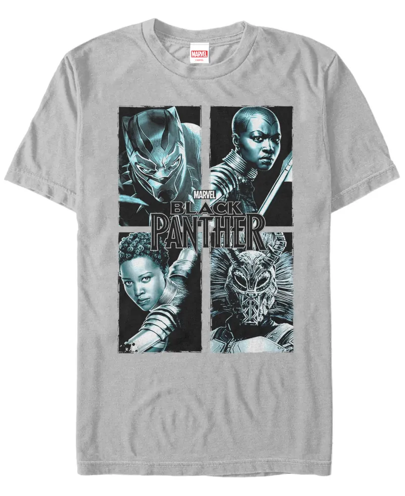 Marvel Men's Black Panther Portrait Group Shot Short Sleeve T-Shirt