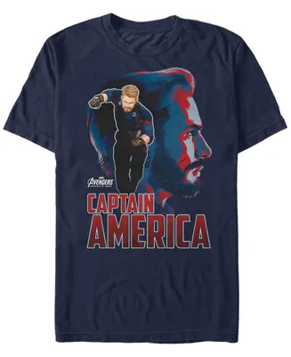 Marvel Men's Avengers Infinity War Captain America Pop Art Posed Profile Short Sleeve T-Shirt