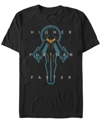 Marvel Men's Captain Higher, Further and Faster Silhouette Short Sleeve T-Shirt