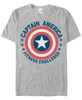 Marvel Men's Comic Collection Captain America Fitness Challenge Short Sleeve T-Shirt