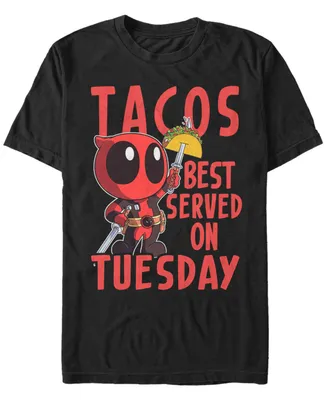 Marvel Men's Deadpool Tacos Best On Tuesday Short Sleeve T-Shirt