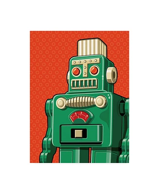 Ron Magnes Vintage Green Robot Canvas Art - 19.5" x 26"