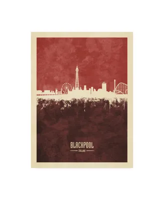 Michael Tompsett Blackpool England Skyline Red Ii Canvas Art