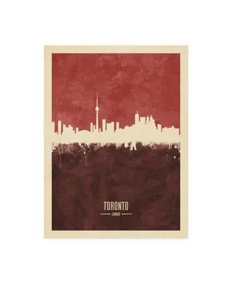Michael Tompsett Toronto Canada Skyline Red Ii Canvas Art