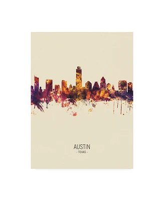 Michael Tompsett Austin Texas Skyline Portrait Iii Canvas Art - 19.5" x 26"