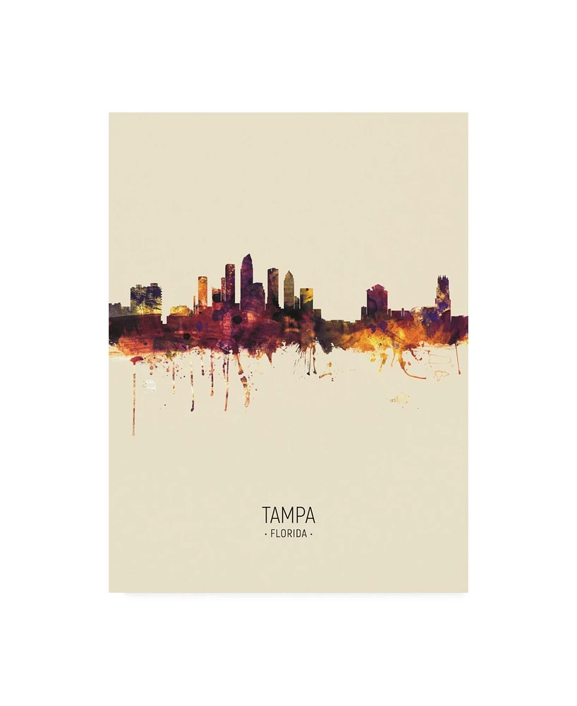 Michael Tompsett Tampa Florida Skyline Portrait Iii Canvas Art - 36.5" x 48"