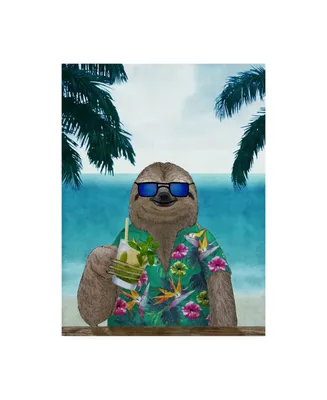 Barruf Sloth on Summer Holidays Canvas Art