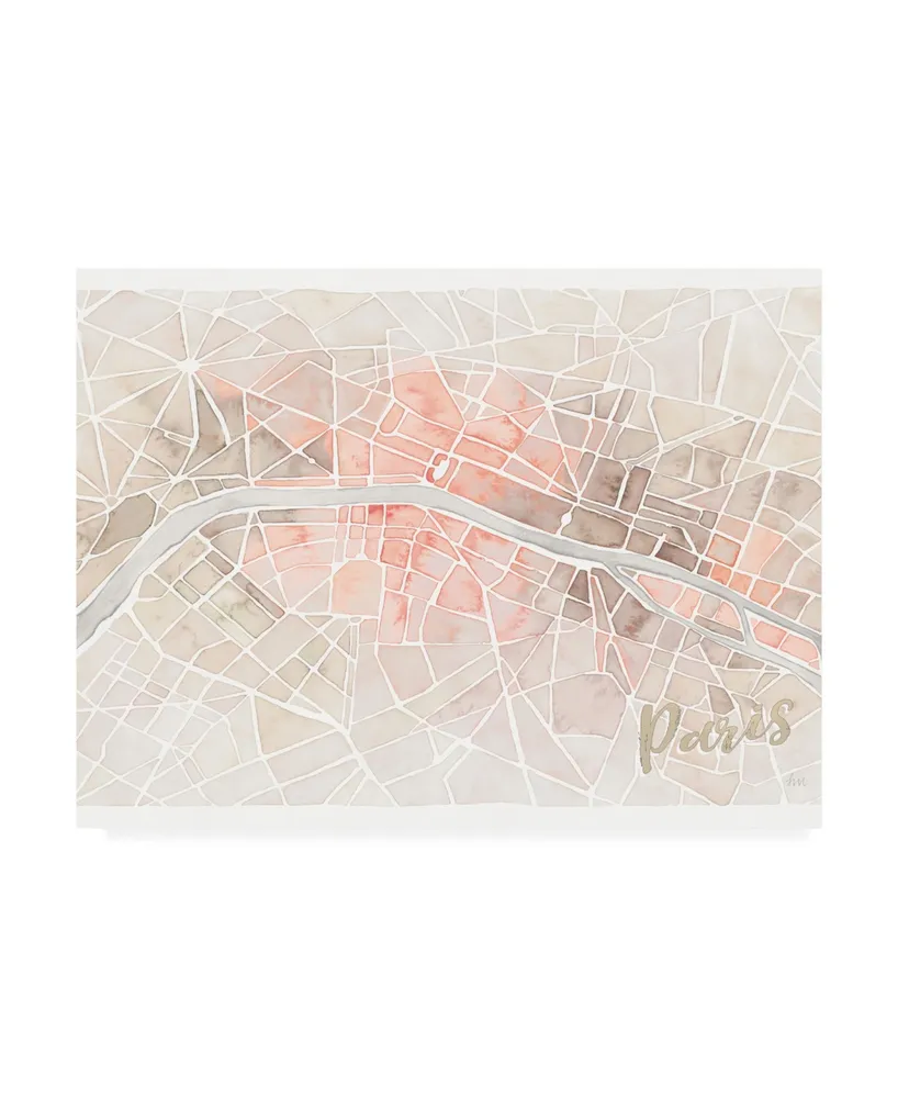 Laura Marshall Watercolor Wanderlust Paris Blush Crop Canvas Art