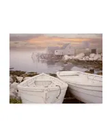 Monte Nagler Two Boats at Sunrise Nova Scotia Canvas Art - 15" x 20"