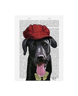 Fab Funky Black Labrador with Red Cap Canvas Art