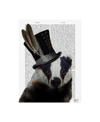 Fab Funky Steampunk Badger in Top Hat Woodland Canvas Art