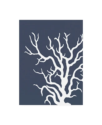 Fab Funky Corals White on Indigo Blue a Canvas Art