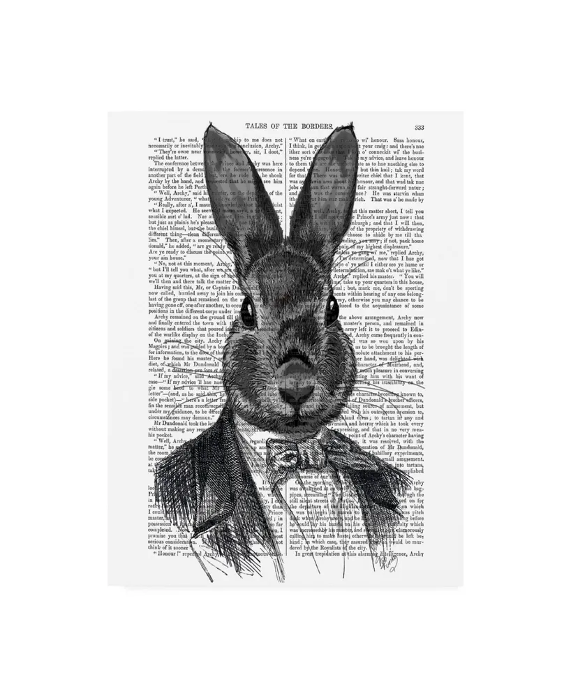 Trademark Global Fab Funky Rabbit in Suit, Portrait Canvas Art