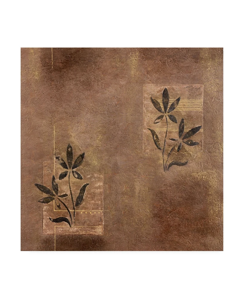 Pablo Esteban Leaves Over Panels Texture Canvas Art - 36.5" x 48"