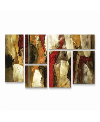 Masters Fine Art Abstract Ix Multi Panel Art Set 6 Piece - 49" x 19"