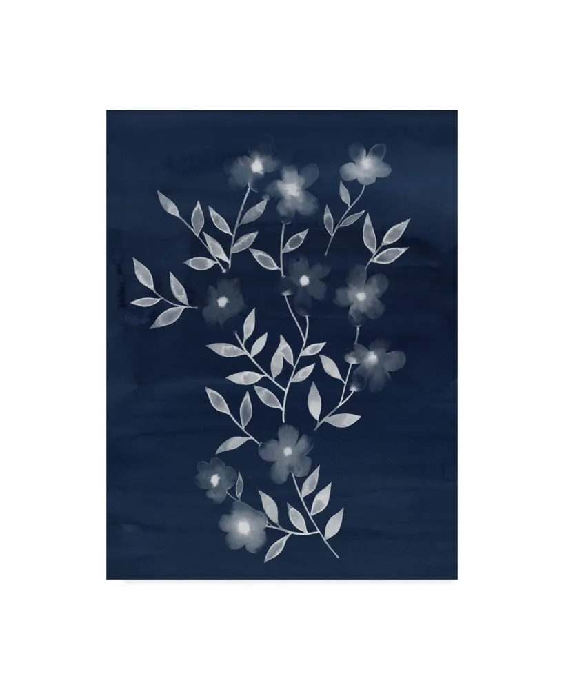 Grace Popp Flower Cyanotype I Canvas Art