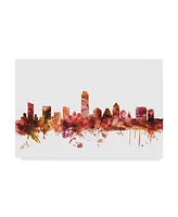 Michael Tompsett Austin Texas Skyline Red Canvas Art - 20" x 25"