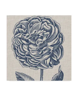 Vision Studio Indigo Floral on Linen V Canvas Art