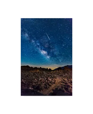 American School Shooting Star with Milky Way Canvas Art - 20" x 25"