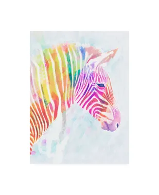Victoria Borges Fluorescent Zebra Ii Canvas Art - 20" x 25"