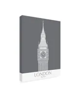 Fab Funky London Big Ben Monochrome Canvas Art - 15.5" x 21"