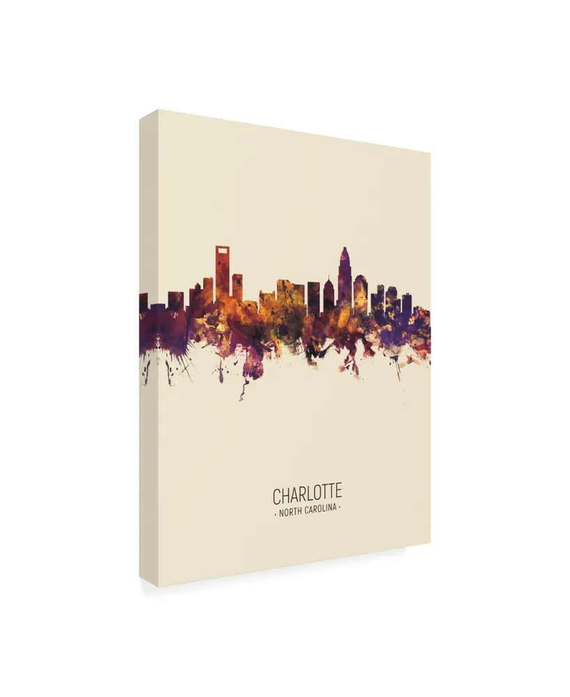 Michael Tompsett Charlotte North Carolina Skyline Portrait Iii Canvas Art