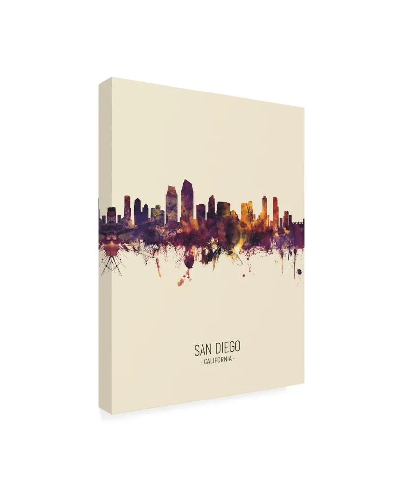 Michael Tompsett San Diego California Skyline Portrait Iii Canvas Art