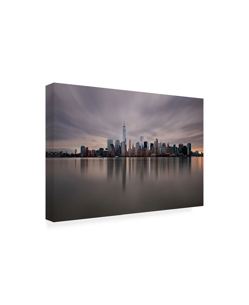 David Ayash Dawn over Downtown Manhattan Canvas Art - 27" x 33.5"