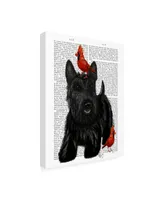 Fab Funky Scottish Terrier and Birds Canvas Art - 19.5" x 26"