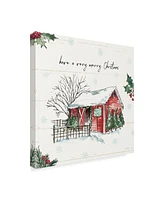 Anne Tavoletti Holiday on the Farm Iv Merry Christmas Canvas Art - 27" x 33"