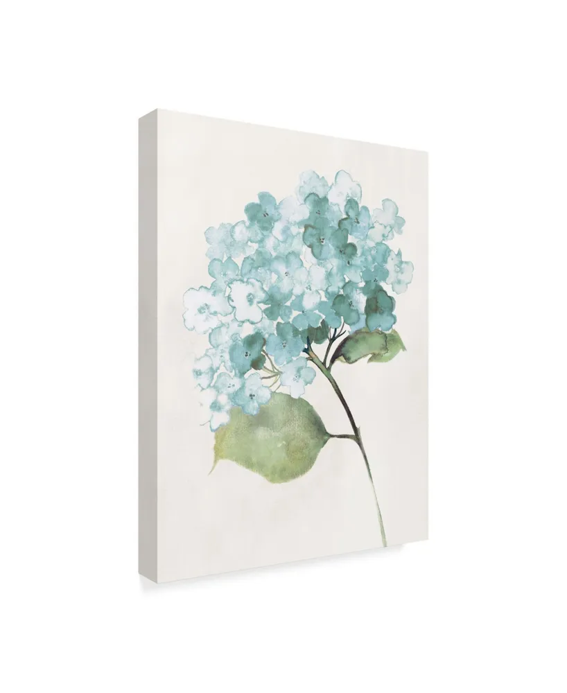 Wild Apple Portfolio Antique Floral on Cream I Blue Canvas Art - 20" x 25"