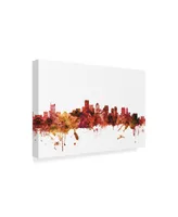 Michael Tompsett Boston Massachusetts Skyline Red Canvas Art - 15" x 20"