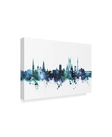 Michael Tompsett Worcester England Skyline Blue Canvas Art - 37" x 49"