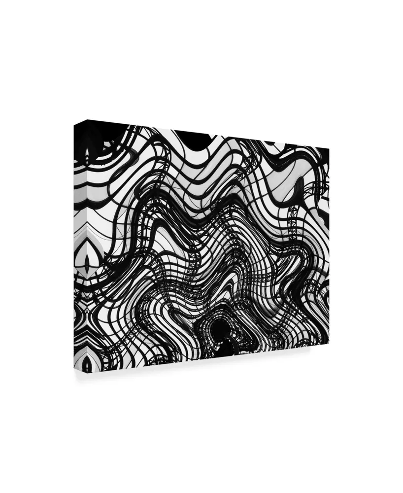 American School Black and White Ceiling Wavy Canvas Art